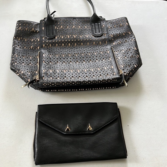 Stella&Dot Shift tote bag, black perforated saffiano - Picture 9 of 12